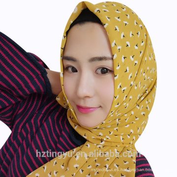 Forme a mujeres la raya estampada tribal floral de la gasa del hijab bufanda del mantón